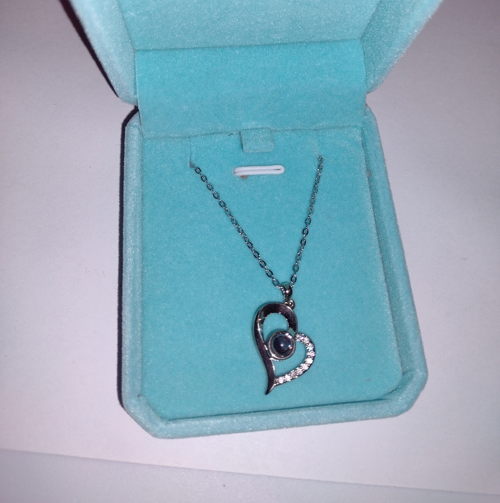 "I Love You" heart necklace silver